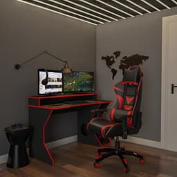 Cadeira Gamer Pyke Preta e Vermelha