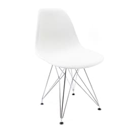 Cadeira de Cozinha Eames Cromada e Branca
