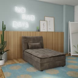 Chaise Lana Veludo Marrom