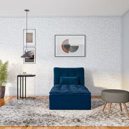 Chaise Poliana Veludo Azul