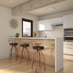 Conjunto com 2 Banquetas Adam Cobre e Preto