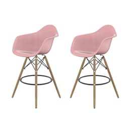 Conjunto com 2 Banquetas Eames Arm DSW Rosa
