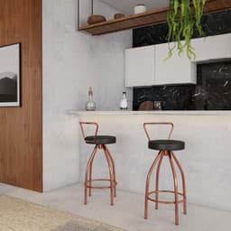 Conjunto com 2 Banquetas Lohan Cobre e Preto