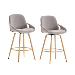 Conjunto com 2 Banquetas Vita Cinza Claro