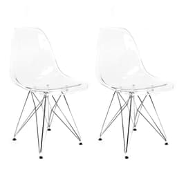 Conjunto com 2 Cadeiras Eames Transparente