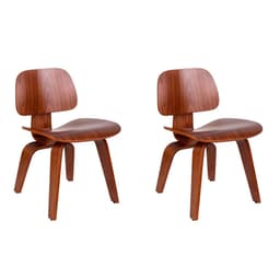 Conjunto com 2 Cadeiras Eames Walnut Madeira
