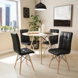 Conjunto com 2 Cadeiras Fion Eiffel Preto