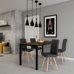 Conjunto com 2 Cadeiras Flynn Eiffel Preto