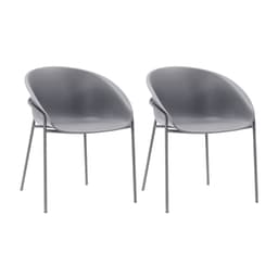 Conjunto com 2 Cadeiras Gemelli Cinza