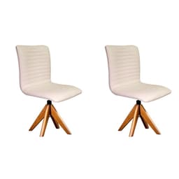 Conjunto com 2 Cadeiras de Jantar Lenk Cru