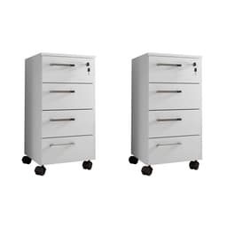 Conjunto com 2 Gaveteiros Paris 8 GV Branco