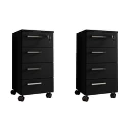 Conjunto com 2 Gaveteiros Paris 8 GV Preto