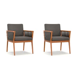 Conjunto com 2 Poltronas Chicago Linho Cinza