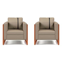 Conjunto com 2 Poltronas Lin Linho Areia