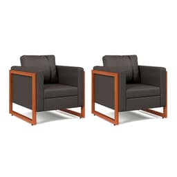 Conjunto com 2 Poltronas Lin Linho Cinza