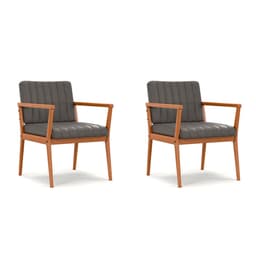 Conjunto com 2 Poltronas Miami Linho Cinza