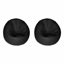 Conjunto com 2 Puffs Hall Preto