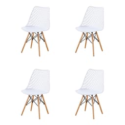Conjunto com 4 Cadeiras Deva Eiffel Branco
