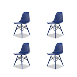 Conjunto com 4 Cadeiras Eames DSW Azul