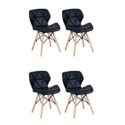 Conjunto com 4 Cadeiras Tulipa Eiffel Preto