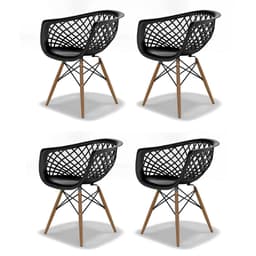 Conjunto com 4 Cadeiras Web DSW Preto
