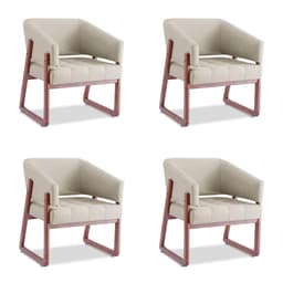 Conjunto com 4 Poltronas Air Areia