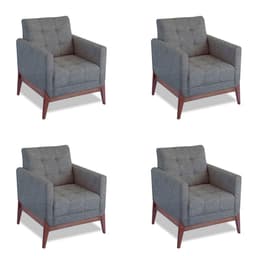 Conjunto com 4 Poltronas Brooks Cinza