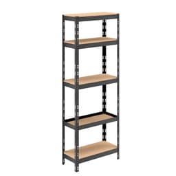 Estante Leeds Preta e Cru 180x68 cm