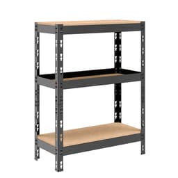 Estante Leeds Preta e Cru 98x68 cm