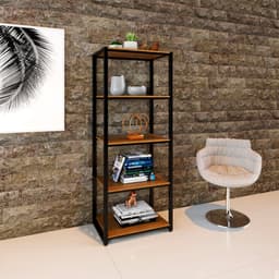 Estante Wooden Mel e Preta