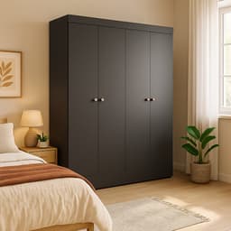 Guarda-Roupa Casal Boreal 4 Portas Preto