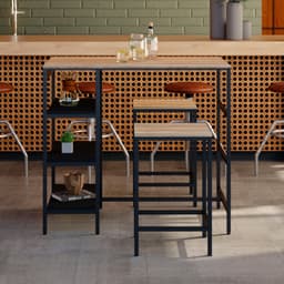 Mesa Bistrô Wooden Carvalho e Preta
