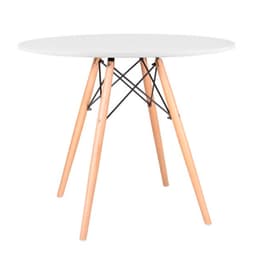 Mesa de Cozinha Redonda Well Branca 90 cm