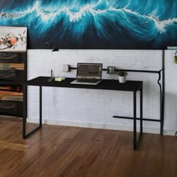 Mesa de Escritório Angelo I Preta 150 cm