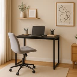 Mesa de Escritório Nanda Preta 90 cm