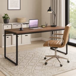 Mesa de Escritório Nikki Nogal e Preta