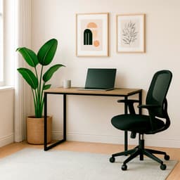 Mesa de Escritório Vick Mel e Preta 90 cm