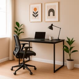 Mesa de Escritório Vick Preta 120 cm