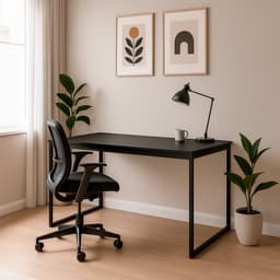 Mesa de Escritório Vick Preta 150 cm