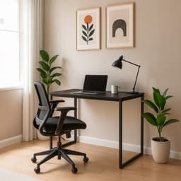 Mesa de Escritório Vick Preta 90 cm