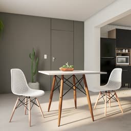 Mesa de Jantar Quadrada Champs Branca 90 cm
