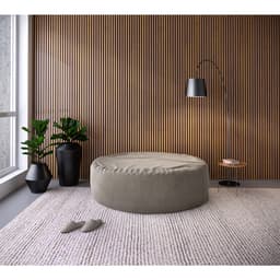 Puff Redondo Gigante Suede Bege