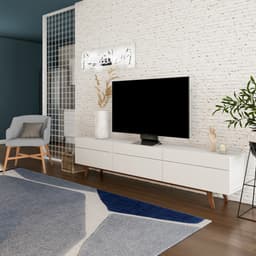 Rack Glasgow I 3 GV Branco Acetinado 218 cm