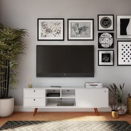 Rack Retrô Colônia Branco 162 cm