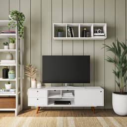 Rack Retrô Dresden Branco 162 cm