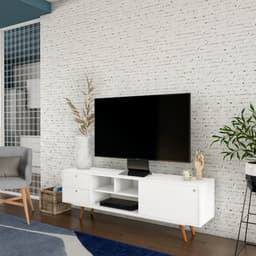 Rack Retrô Essen Branco 162 cm