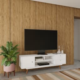Rack Retrô Kassel Branco 160 cm