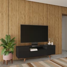 Rack Retrô Lille Preto 162 cm