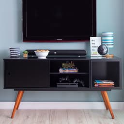 Rack Retrô Monschau Preto 140 cm