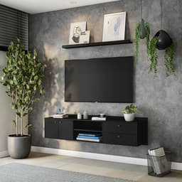 Rack Suspenso Getty Preto 162 cm